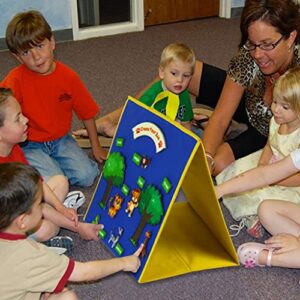 CHBC Double Sided Teaching Felt Story Board Standing Toddlers Preschool for Early Education Teaching Aids 17.12x17.32 Inch (Black)