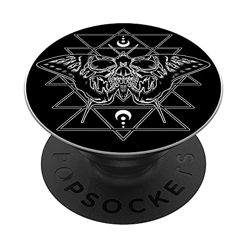 Witch Wiccan Mysticism Moth Butterfly Crescent Moon Occult PopSockets Swappable PopGrip