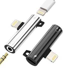 headphone adapter lightning to 3.5mm aux audio jack and charging dongle earphone headset splitter compatible with iphone 11 12 13 mini pro max xs xr x 7 8 ipad air para y cable cord converter earbud