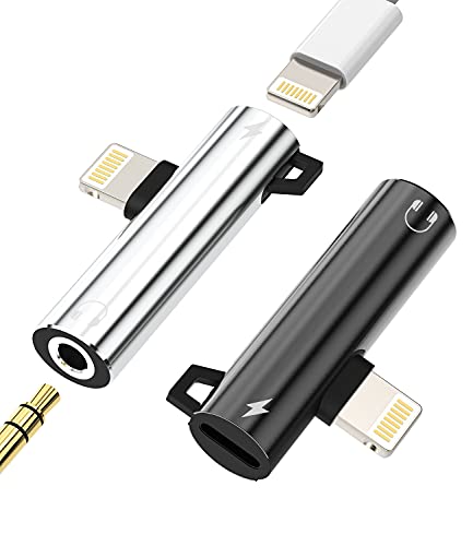 Headphone Adapter Lightning to 3.5mm AUX Audio Jack and Charging Dongle Earphone Headset Splitter Compatible with iPhone 11 12 13 Mini pro max xs xr x 7 8 Ipad Air para Y Cable Cord Converter Earbud