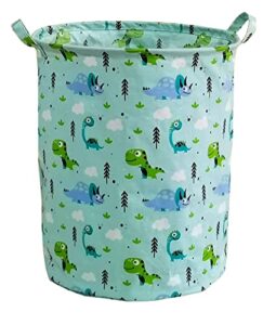 elivhine easter basket storage baskets waterproof foldable organizer large storage bins for dirty clothes home and office toy organizer laundry hamper (forest dinosaur)