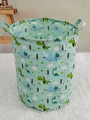 ELIVHINE Easter basket Storage Baskets Waterproof Foldable Organizer Large Storage Bins for Dirty Clothes Home and Office Toy Organizer Laundry Hamper (Forest Dinosaur)