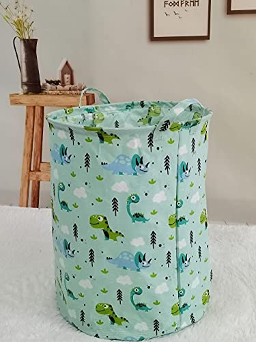 ELIVHINE Easter basket Storage Baskets Waterproof Foldable Organizer Large Storage Bins for Dirty Clothes Home and Office Toy Organizer Laundry Hamper (Forest Dinosaur)