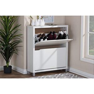 Allora Modern Shoe Cabinet in White