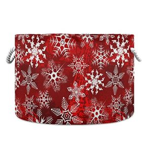 senya christmas large storage basket christmas red pattern with snowflakes flower for toys clothes storage bin box laundry hamper organizer bag with handles