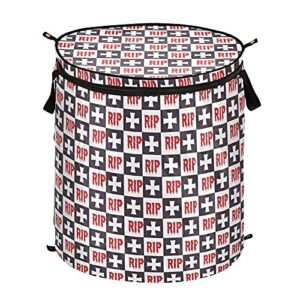 ghost buffalo check plaid halloween pop up laundry hamper with lid foldable storage basket collapsible laundry bag for apartment travel picnics