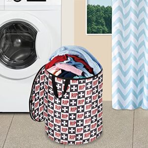 Ghost Buffalo Check Plaid Halloween Pop Up Laundry Hamper with Lid Foldable Storage Basket Collapsible Laundry Bag for Apartment Travel Picnics