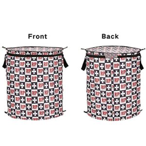 Ghost Buffalo Check Plaid Halloween Pop Up Laundry Hamper with Lid Foldable Storage Basket Collapsible Laundry Bag for Apartment Travel Picnics