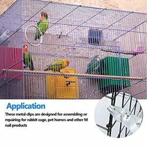 300 PCS Wire Quail Cage Clips Pet Cage Fixed Metal Clips Pet Cage Building Clips with 1 Cage Pliers Crimper Tool for Chicken Pigeon Rabbit Bird Pet Dog Cat Cage Lodge