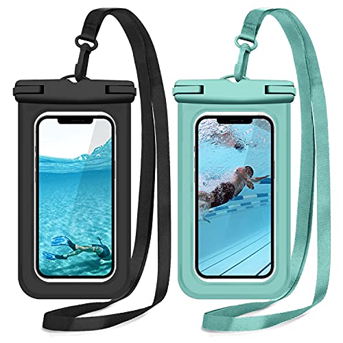 Janmitta Universal Extra-Large Waterproof Pouch,Underwater Dry Bag for iPhone X/XR/XS Max,iPhone 14 13 12 Pro Max and Other Smart Phones Up to 7.0",IPX8 Waterproof Phone Case,2 Packs+2 lanyards