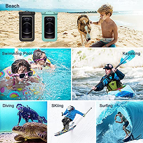 Janmitta Universal Extra-Large Waterproof Pouch,Underwater Dry Bag for iPhone X/XR/XS Max,iPhone 14 13 12 Pro Max and Other Smart Phones Up to 7.0",IPX8 Waterproof Phone Case,2 Packs+2 lanyards