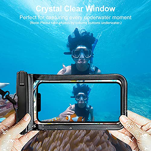 Janmitta Universal Extra-Large Waterproof Pouch,Underwater Dry Bag for iPhone X/XR/XS Max,iPhone 14 13 12 Pro Max and Other Smart Phones Up to 7.0",IPX8 Waterproof Phone Case,2 Packs+2 lanyards