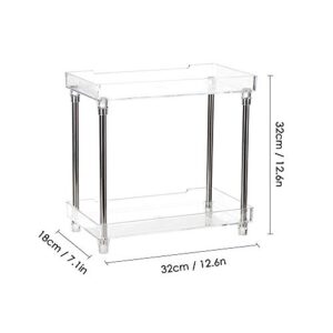 Bathroom Countertop Organizers, Transparent Cosmetic Organizer Tray Makeup Storage Shelf Caddy Stand for Bathroom Vanity Bedroom Kitchen (2-Tier)