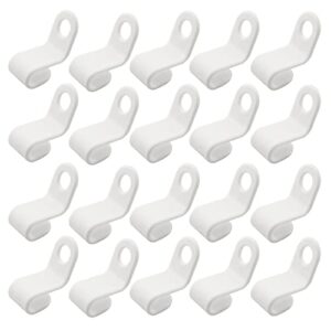 zrm&e 20pcs multi-function wardrobe space-saving stack hanger hooks clothes hanger linking hooks connect hooks for bedroom, white