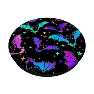 Gothic Bat Halloween Pattern Spooky Bats Lover gift on Black PopSockets Swappable PopGrip