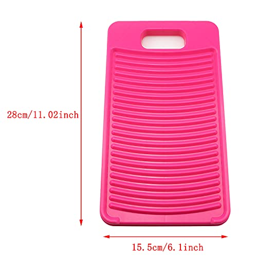 ZYAMY Antiskid Mini Washboard Plastic Washing Board Household for Kids Shirts Clean Laundry Lime Washboard for Laundry, Rose Red