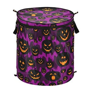 halloween jack lantern pumpkin pop up laundry hamper with lid foldable storage basket collapsible laundry bag for camping picnics bathroom