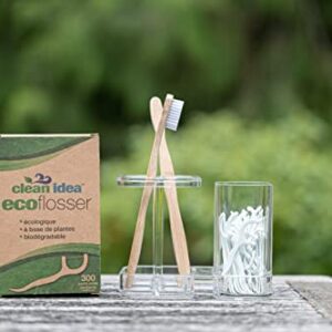 Clean Idea Ecofloss, (300 Picks), Eco Friendly Floss Pick, Floss Picks for Adult and Kids Teeth, Bamboo Floss Picks, Teeth Flossers, Reusable Tooth Floss Picks, Floss Sticks,