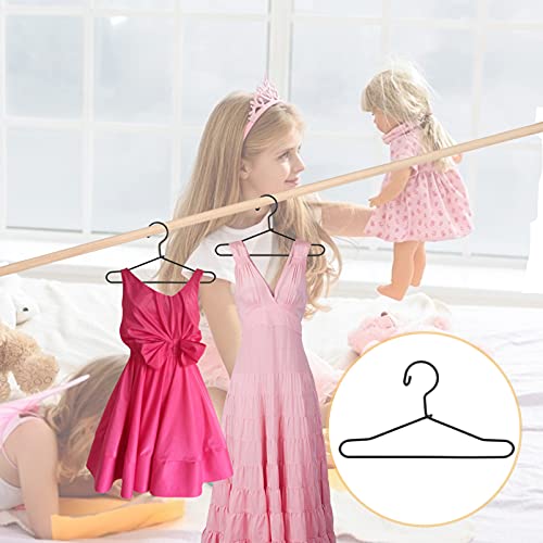 EXCEART 20 Pcs Doll Clothes Hanger Metal Doll Outfit Hanger Wardrobe Doll Clothes Accessories for Doll Clothes Gown Dress Outfit 65mm Black