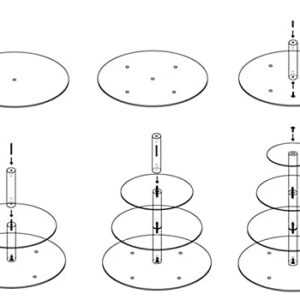 ZXJJ 3/4/5/6 Tier Clear White Round Cup Cake Stand Acrylic Cupcake Stand Supplies Display Tower Wedding Birthday Party Decoration (6 Tiers)