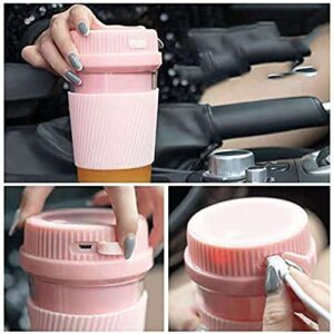 300ml Personal Blender, Travel Juicer Cup with USB Rechargeable, Mini Portable Blender for Shakes, Smoothies, Fruit (Pink)