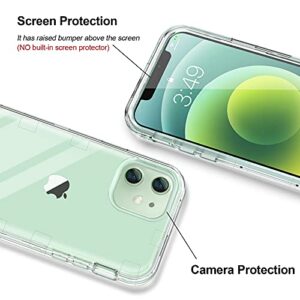 Anuck Case for iPhone 12 Case, for iPhone 12 Pro Case, Crystal Clear Heavy Duty Defender Phone Case 3 Layer Shockproof Full-Body Protective Case Hard PC Shell & Soft TPU Bumper Cover 6.1'' - Clear