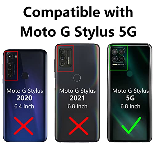 SKTGSLAMY for Moto G Stylus 5G Case (2021),with Screen Protector,[Military Grade] 16ft. Drop Tested Cover with Magnetic Kickstand Car Mount Protective Case for Motorola G Stylus 5G, Blue