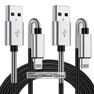 2pack 10ft iphone charger cable, [ apple mfi certified ] long lightning cable 10 foot, high fast 10 feet apple charging cable cord for apple iphone 14/14 pro max/13 mini/12/11/xs/xr/8/7plus/6s/5s ipad