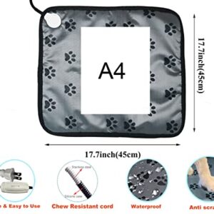 DEOMAN Pet Heating Pad for Small Dogs Cats Heated Bed mat Indoor Electric Cat Heating pad Waterproof Dog Heating pad Chew Proof Cord,Easy Clean