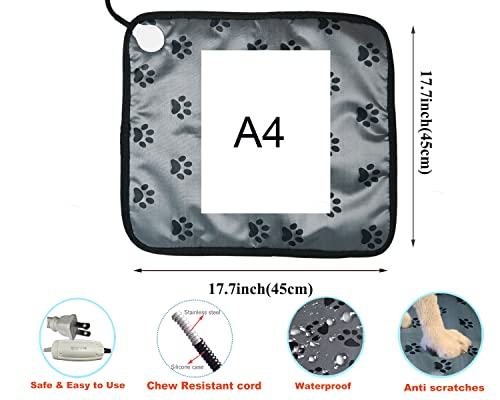 DEOMAN Pet Heating Pad for Small Dogs Cats Heated Bed mat Indoor Electric Cat Heating pad Waterproof Dog Heating pad Chew Proof Cord,Easy Clean