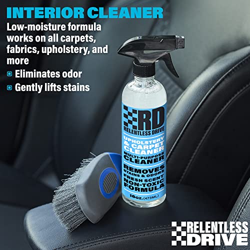 Relentless Drive Car Upholstery Cleaner Kit - Car Seat Cleaner & Car Carpet Cleaner - Works Great on Stains, Keep Car Interior Smelling Fresh - Car Interior Cleaner