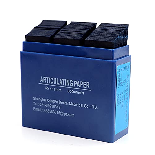 Junco 300 Sheet/Box Dental Articulating Paper Strips Double Side Bite Paper 55 x 18 x 0.1mm (Blue)