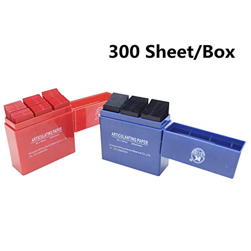Junco 300 Sheet/Box Dental Articulating Paper Strips Double Side Bite Paper 55 x 18 x 0.1mm (Blue)