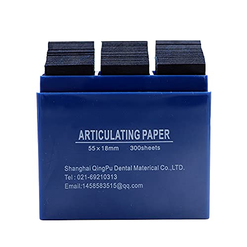 Junco 300 Sheet/Box Dental Articulating Paper Strips Double Side Bite Paper 55 x 18 x 0.1mm (Blue)