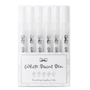 Mr. Pen- White Paint Pen, 6 Pack, Water-Based, Acrylic Paint Marker, White Paint Marker, White Pens for Art, White Markers for Black Paper, White Paint Pen Medium Tip, White Fabric Pen