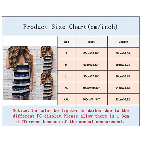 WYTong Women's Casual Dresses Sleeveless Striped Print Dress V Neckline Summer Dresses(Gray,Small)