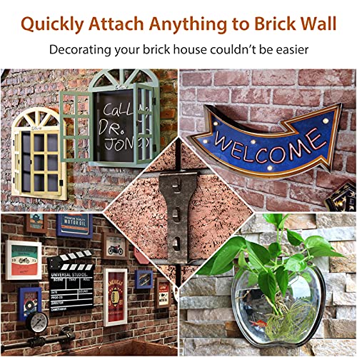 Brick Hook Clips (6 Pack) for Hanging Outdoors, Brick Hangers Fits Queen Size Brick 2-1/2" to 2-3/4" in Height, Heavy Duty Brick Wall Clips Siding Hooks for Hanging No Drill and Nails