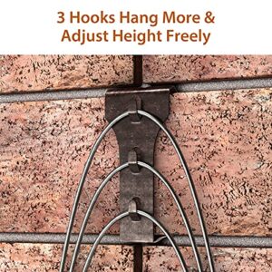 Brick Hook Clips (6 Pack) for Hanging Outdoors, Brick Hangers Fits Queen Size Brick 2-1/2" to 2-3/4" in Height, Heavy Duty Brick Wall Clips Siding Hooks for Hanging No Drill and Nails