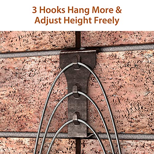 Brick Hook Clips (6 Pack) for Hanging Outdoors, Brick Hangers Fits Queen Size Brick 2-1/2" to 2-3/4" in Height, Heavy Duty Brick Wall Clips Siding Hooks for Hanging No Drill and Nails