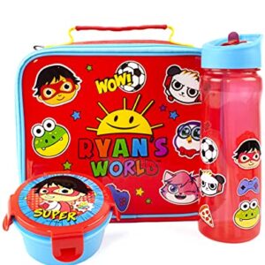 Ryans World Lunch Box 3 Piece Set Bag, Water Bottle & Snack Pot One Size, Red