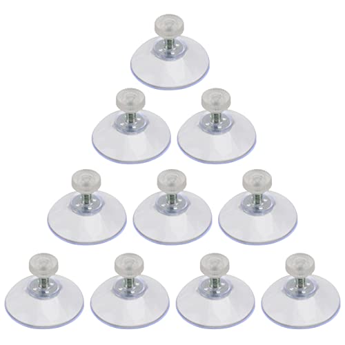 DOITOOL 10pcs Clear PVC Screw Suction Cup Hook Heavy Duty Thickened Sucker Manual Adjusting Sucker with Lock Nut for Bathroom Wall Door Glass Window