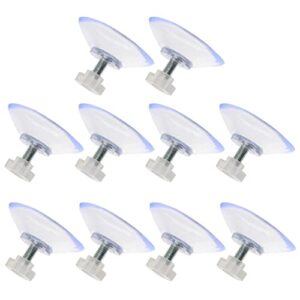 DOITOOL 10pcs Clear PVC Screw Suction Cup Hook Heavy Duty Thickened Sucker Manual Adjusting Sucker with Lock Nut for Bathroom Wall Door Glass Window