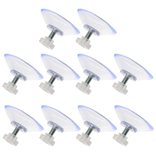 DOITOOL 10pcs Clear PVC Screw Suction Cup Hook Heavy Duty Thickened Sucker Manual Adjusting Sucker with Lock Nut for Bathroom Wall Door Glass Window