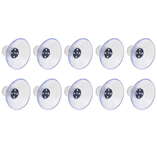 DOITOOL 10pcs Clear PVC Screw Suction Cup Hook Heavy Duty Thickened Sucker Manual Adjusting Sucker with Lock Nut for Bathroom Wall Door Glass Window