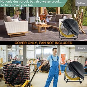 ELONGRIVER Industrial Fan Cover,Waterproof&Dust-proof Cover for 24” High-Velocity Drum Fan, Floor Fan Cover In Heavy Duty Material for Outdoor&Indoor