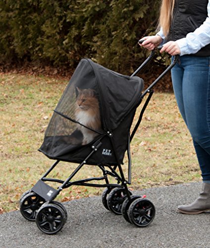 Pet Gear Travel Lite Plus Stroller, Compact, Easy Fold, No Assembly Required, Large Wheels for Cats and Dogs up to 15 pounds, 3 Colors