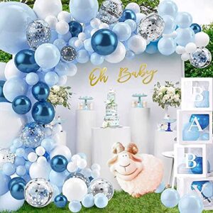 Metallic Chrom Blue Party Balloons 50 PCS 5 Inches Latex Balloons for Birthday arty (Blue)