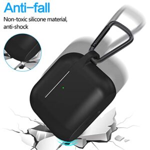 Case for AirPods 3, Sillicone Case with Keychain Dustproof Drop Proof Full Protective Skin Accessories Front LED Visible with Apple 2021 Latest AirPods 3 Case (Black)