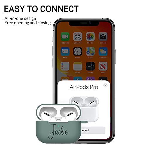 AIPNIS Custom Name/Text AirPods Pro Case, 5-Piece Set Personalized Gift Travel Carrying Case Earbuds Case Storage Bag Soft Silicone Cover - Design Your Own Airpods Pro Case