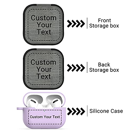 AIPNIS Custom Name/Text AirPods Pro Case, 5-Piece Set Personalized Gift Travel Carrying Case Earbuds Case Storage Bag Soft Silicone Cover - Design Your Own Airpods Pro Case